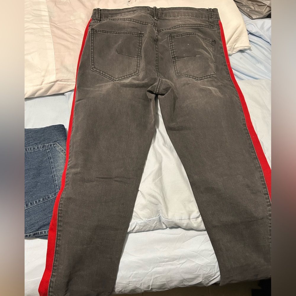 Fashion Nova Men's Jeans with Red Stripe